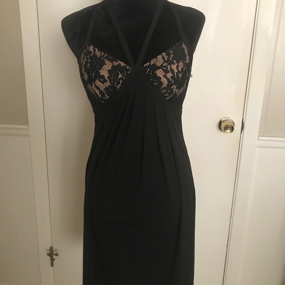 Closet Clean Out $20 Strapped Black/Tan Cocktail Dress - Size 8